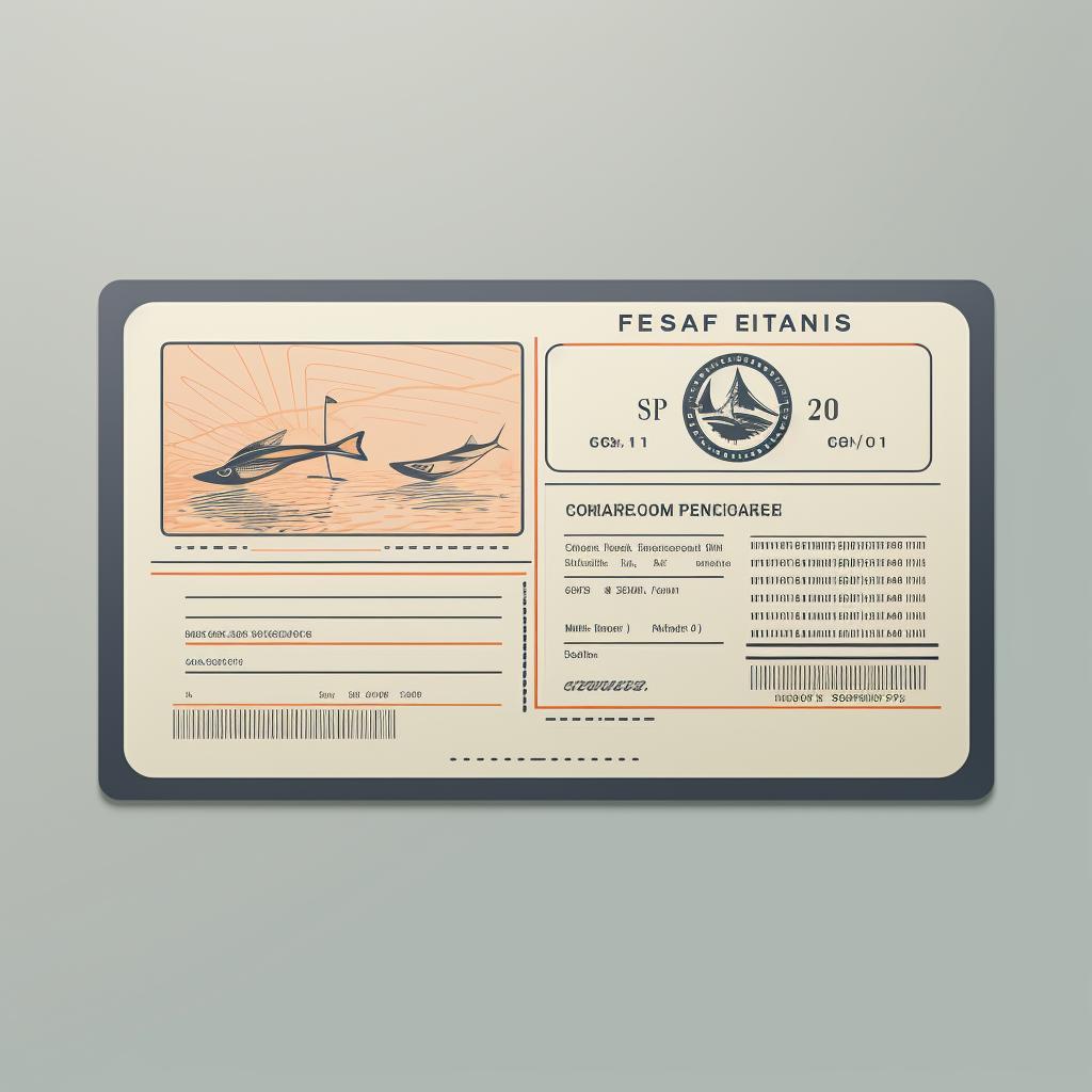 A printed fishing license