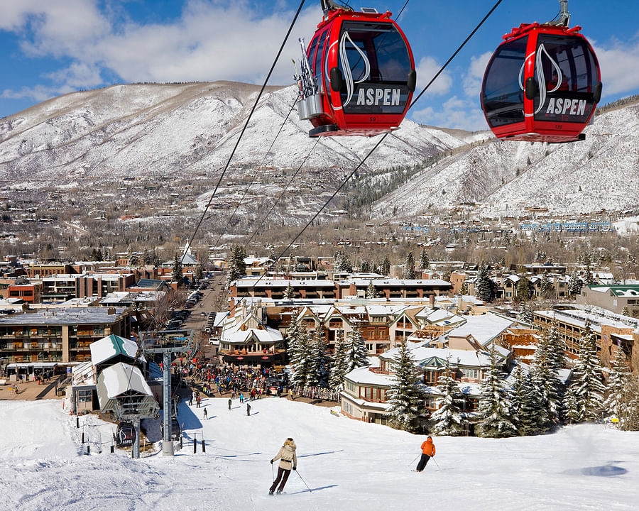 Stunning view of a popular ski resort in Colorado during winter