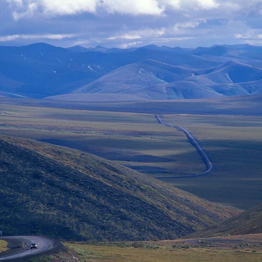 Scenic view of a highway in Alaska surrounded by natural beauty