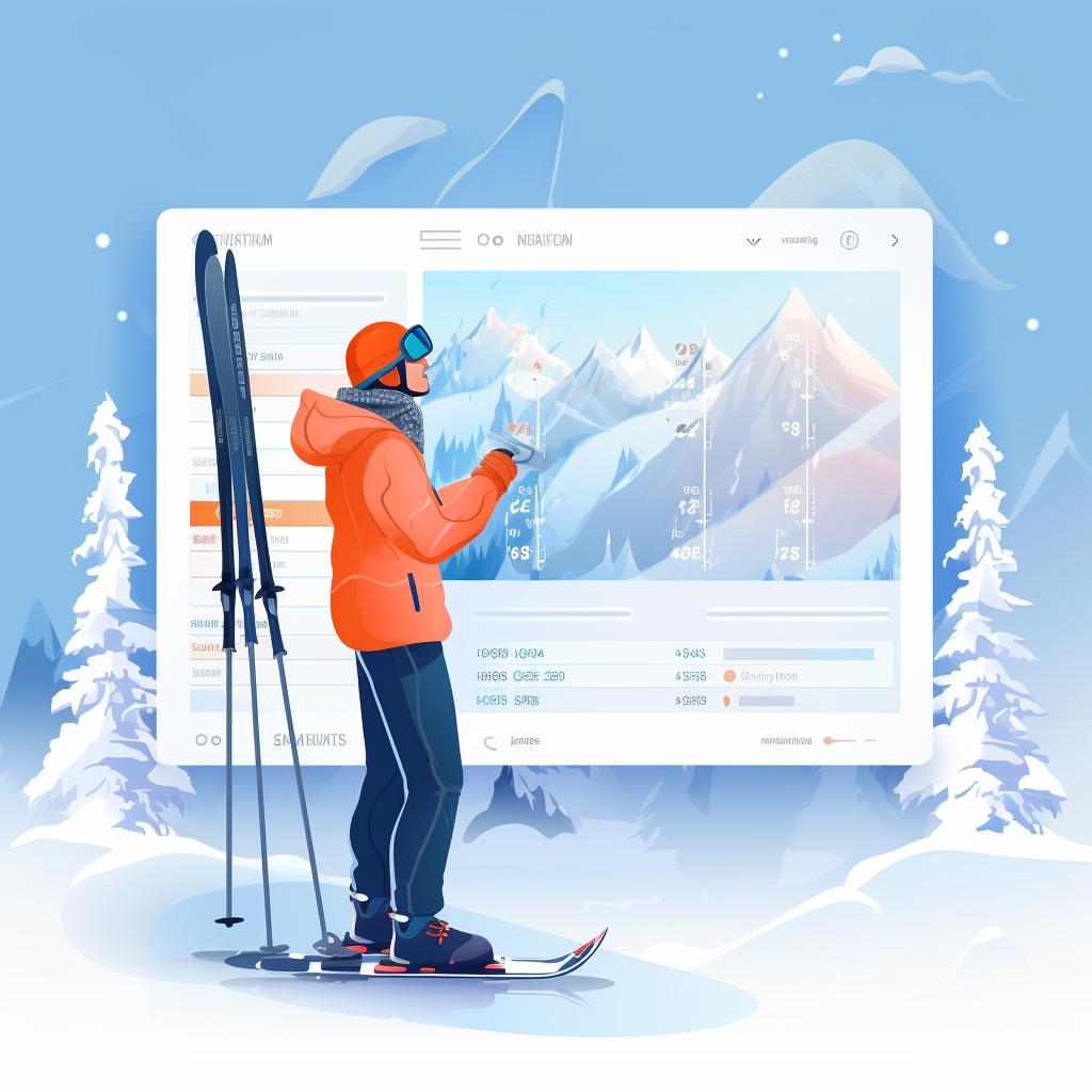 A person using an online comparison tool to compare ski deals.