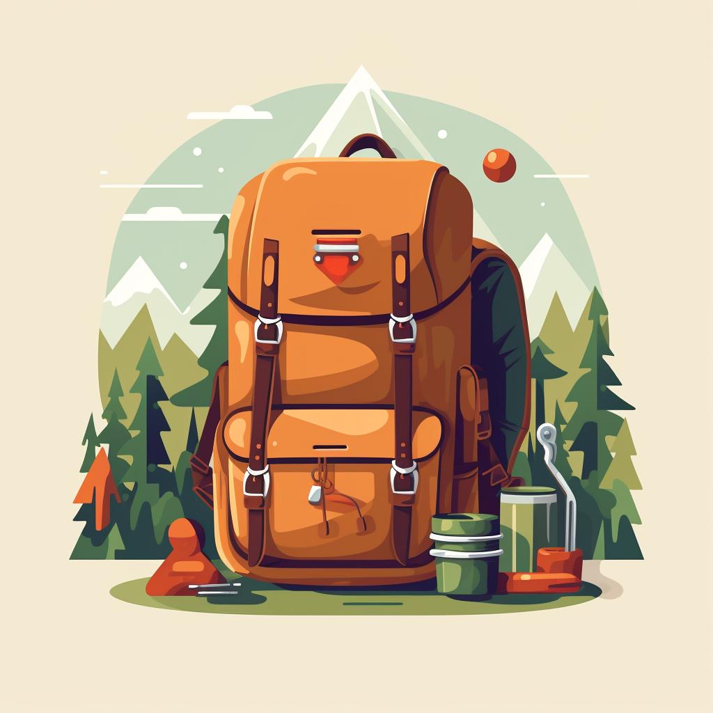 A well-packed backpack with camping essentials