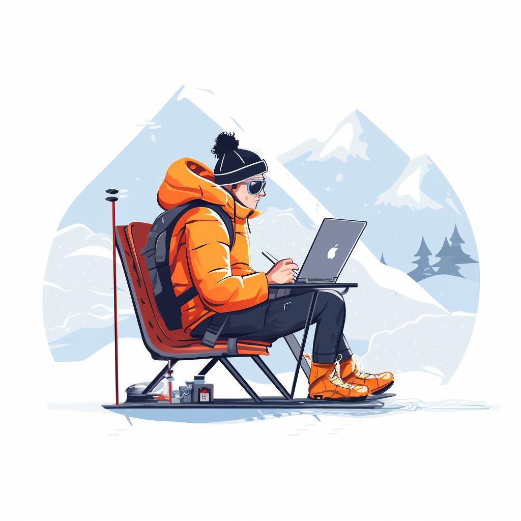 A person booking a ski deal online.